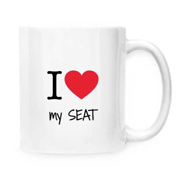 Hrnek malý bílý s potiskem I love my SEAT